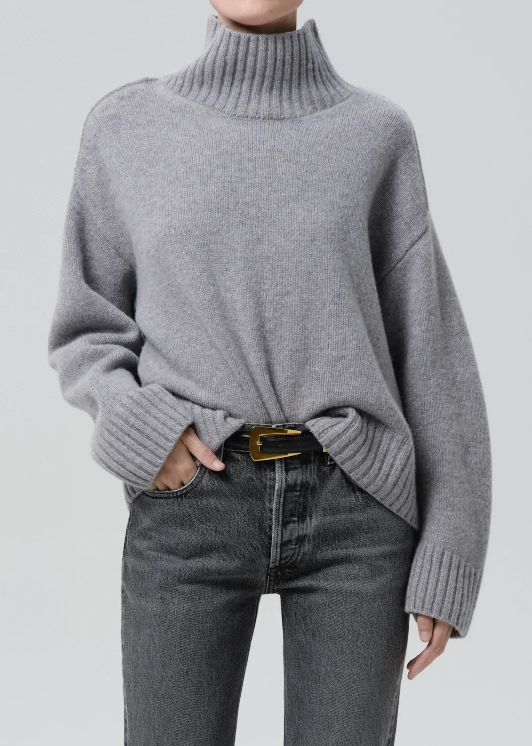 Scout Turtleneck Sweater in Heather Grey
