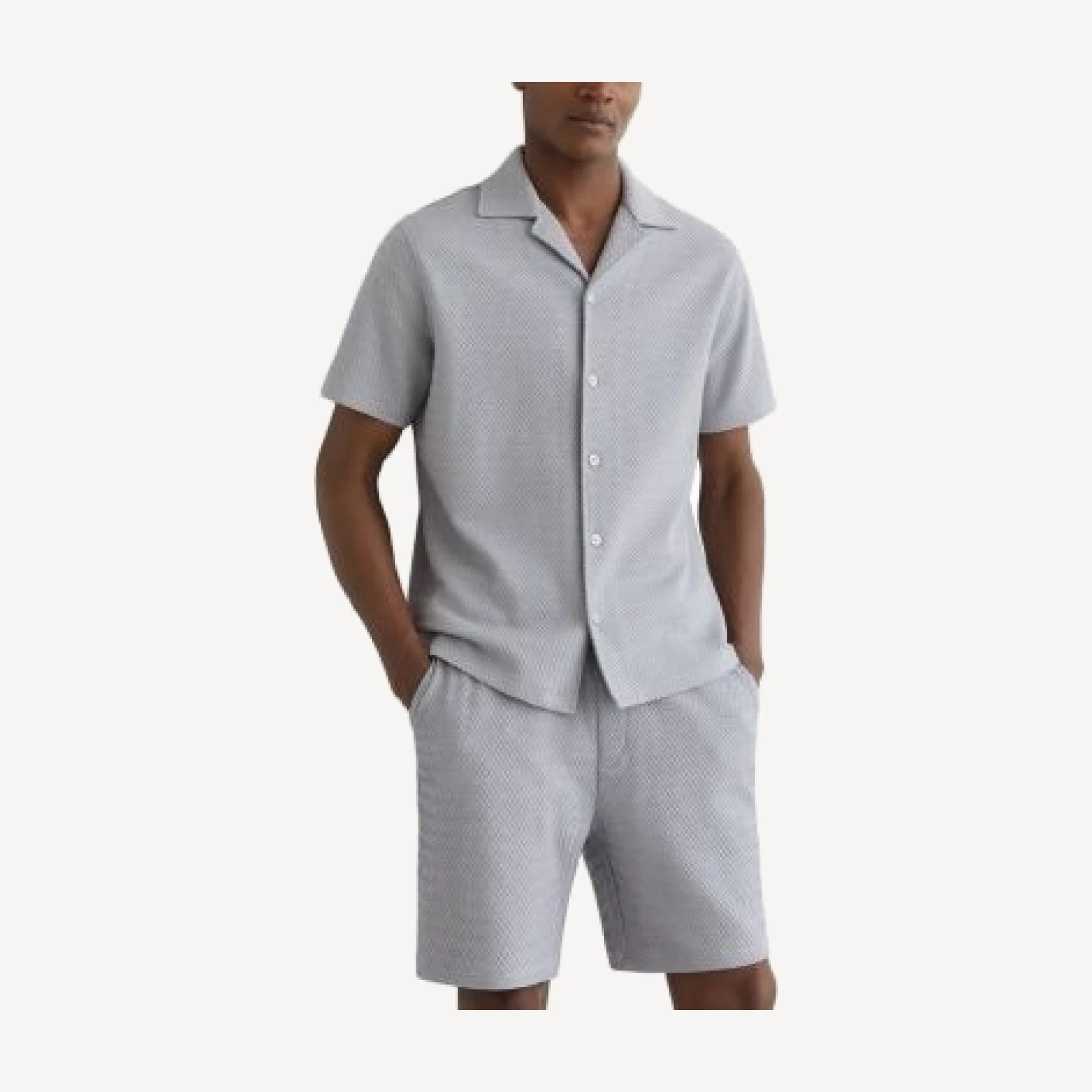 Reiss Felipe Short Sleeve Jacquard Shirt