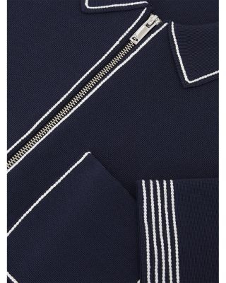 Reiss Blake Regular Fit Contrast Pipe Navy Shirt
