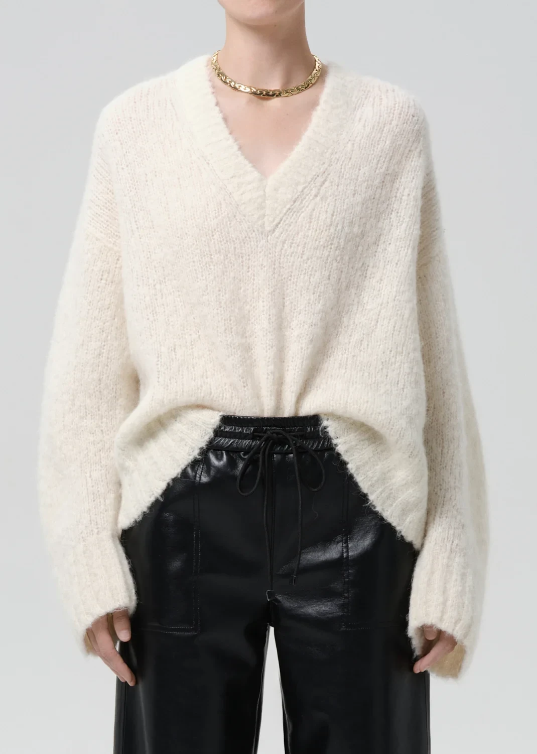 Cassidy Boucle Pullover Sweater in Cream