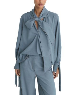 Reiss Charlotte Tie Neck Blouse