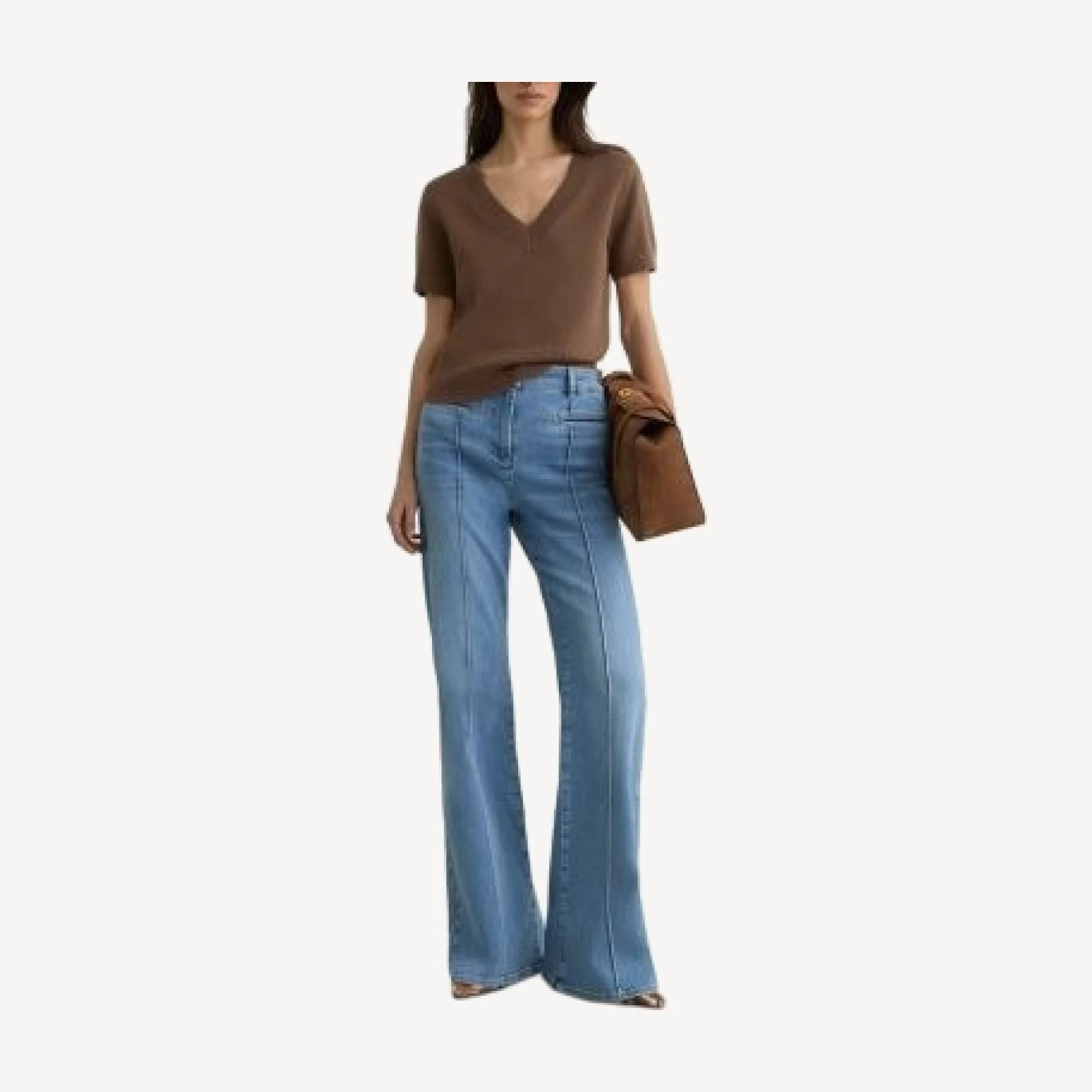 Reiss Valerie Short Sleeve V Neck Tee