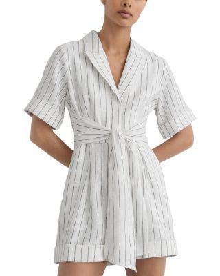 Reiss Estella Linen Playsuit
