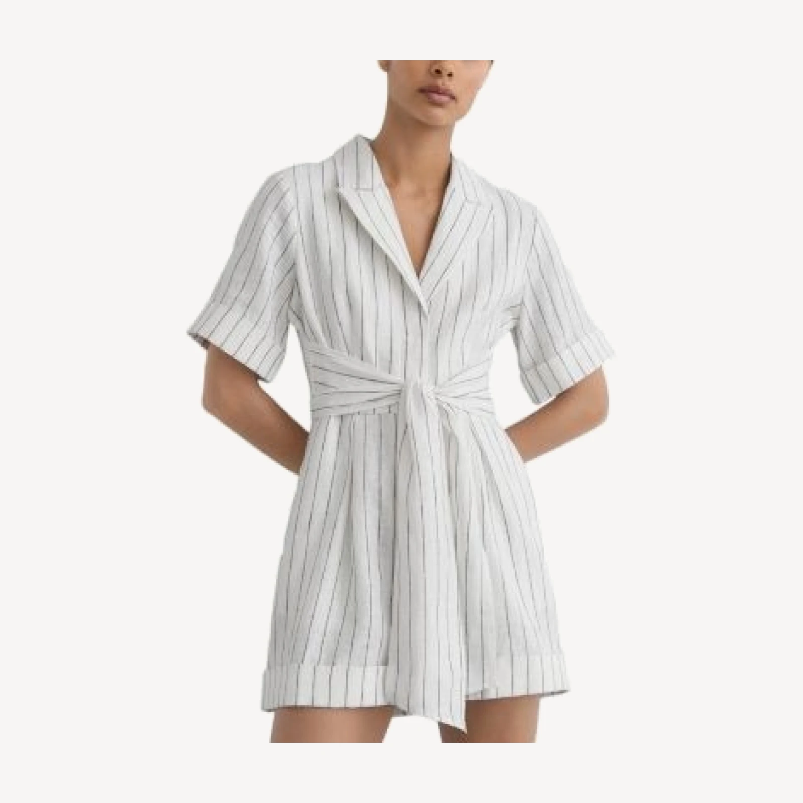 Reiss Estella Linen Playsuit