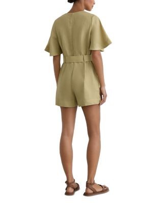 Reiss Sansi Linen Belted Romper