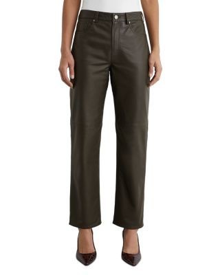 Reiss Slim Leg Leather Trousers