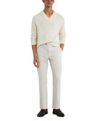Reiss Dobby Tailored Fit Pique Chino Trousers