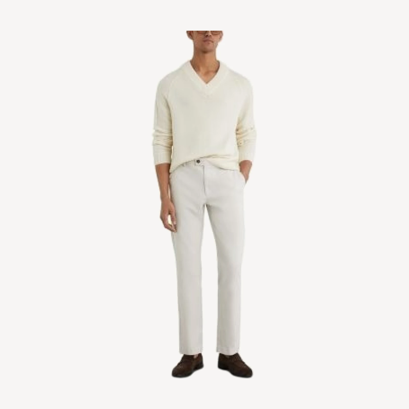 Reiss Dobby Tailored Fit Pique Chino Trousers