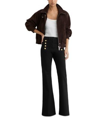 Reiss Petites Athena Flare Leg Jeans in Black