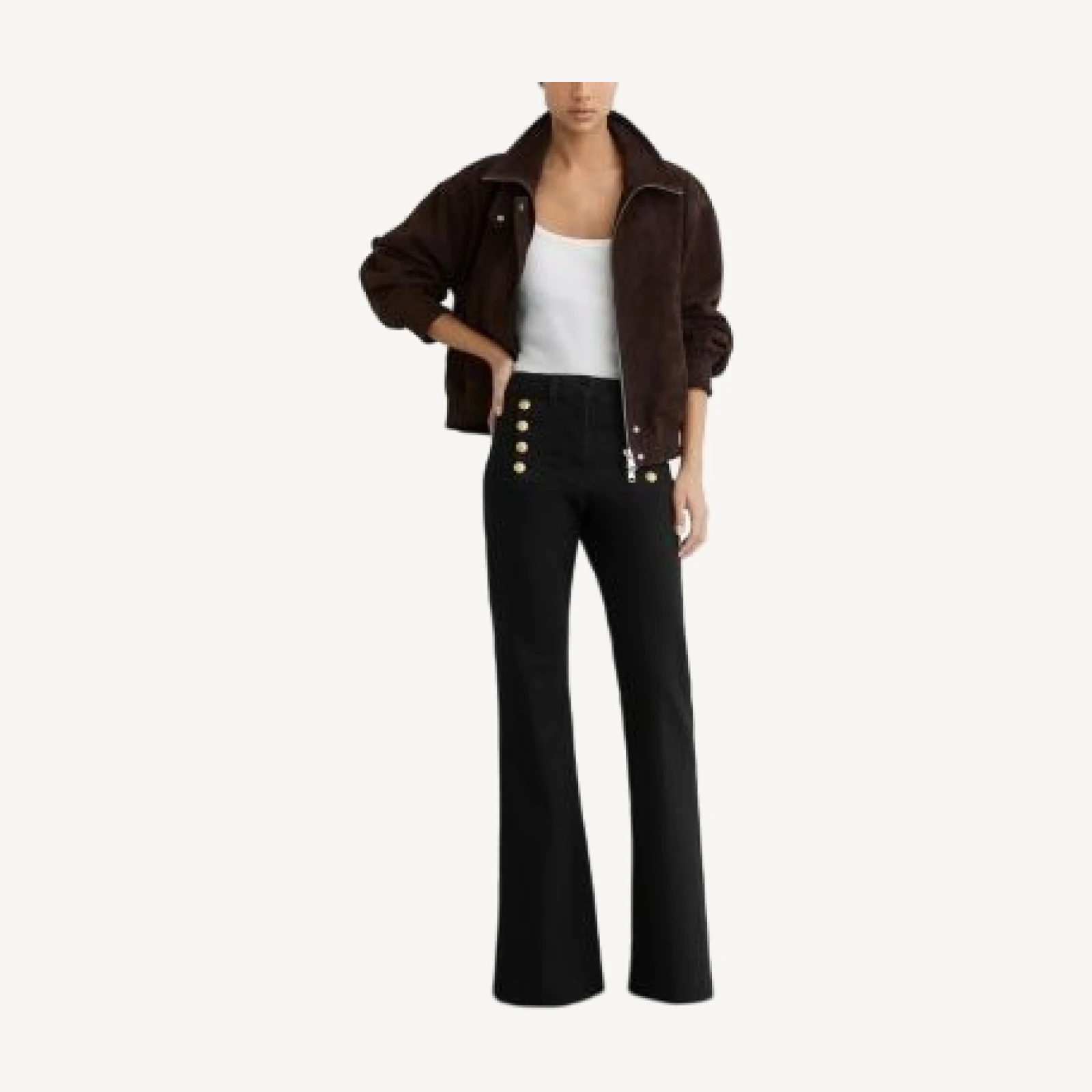 Reiss Petites Athena Flare Leg Jeans in Black