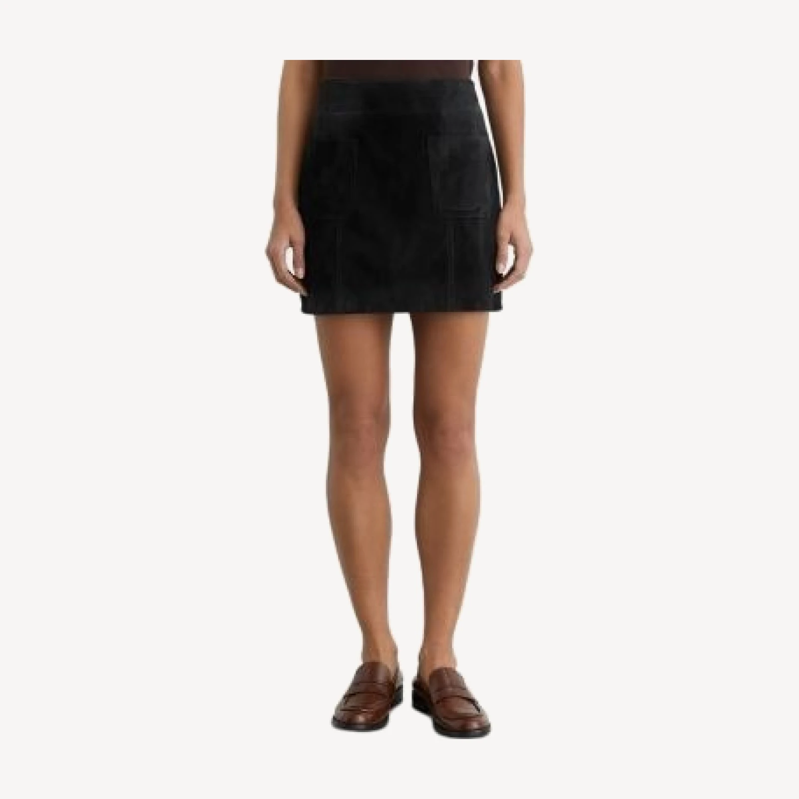 Reiss Vida Suede Patch Pocket Mini Skirt