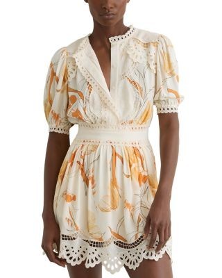 Reiss Lace Trim Dress