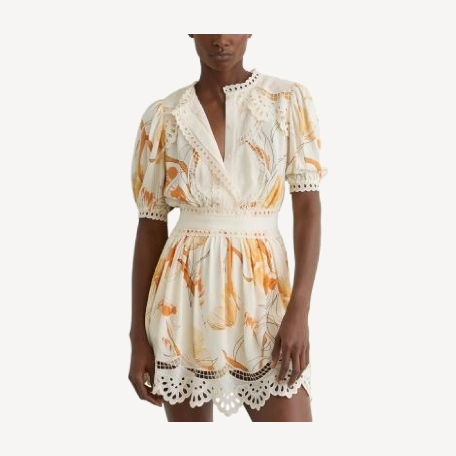 Reiss Lace Trim Dress