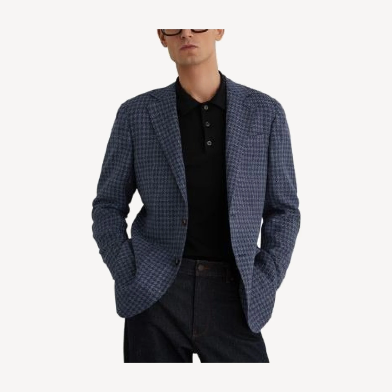 Reiss Romana Tailored Fit Single Breasted Two Button Notch Dogstooth Blazer