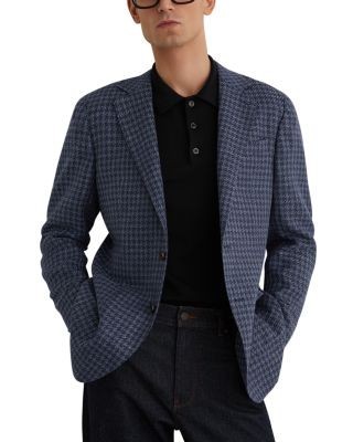 Reiss Romana Tailored Fit Single Breasted Two Button Notch Dogstooth Blazer
