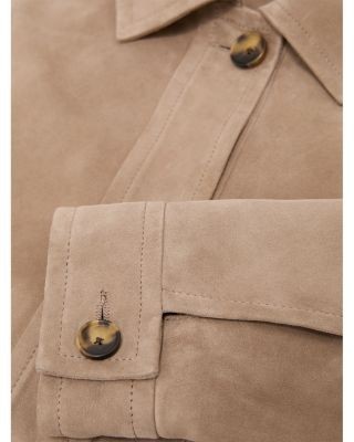 Reiss Petites Suede Trucker Jacket
