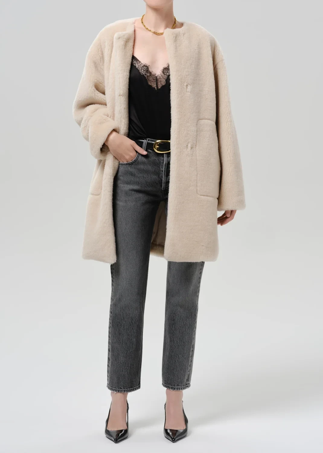 Martina Long Sherpa Coat in Cozy