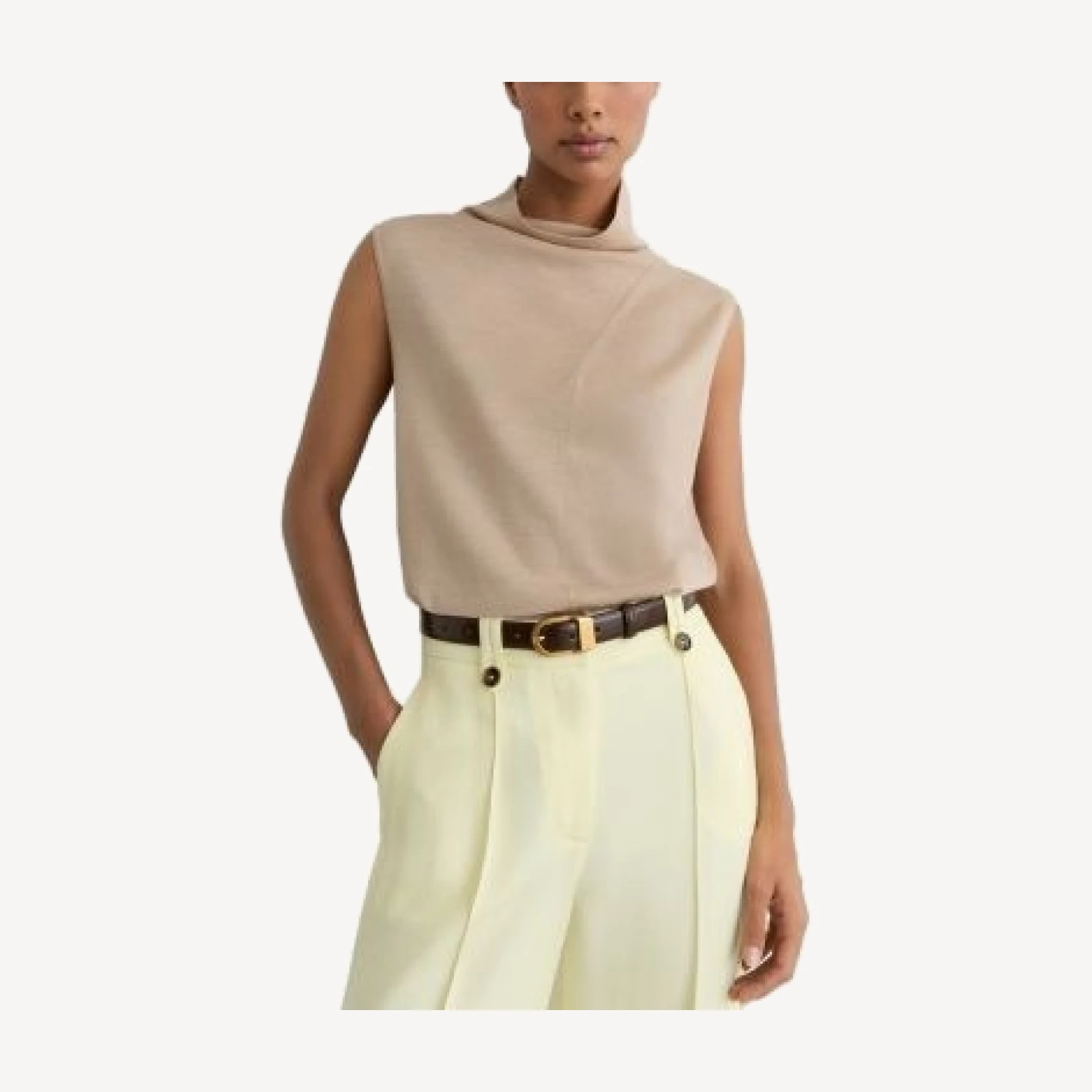 Reiss Honey Wool Sleeveless Top