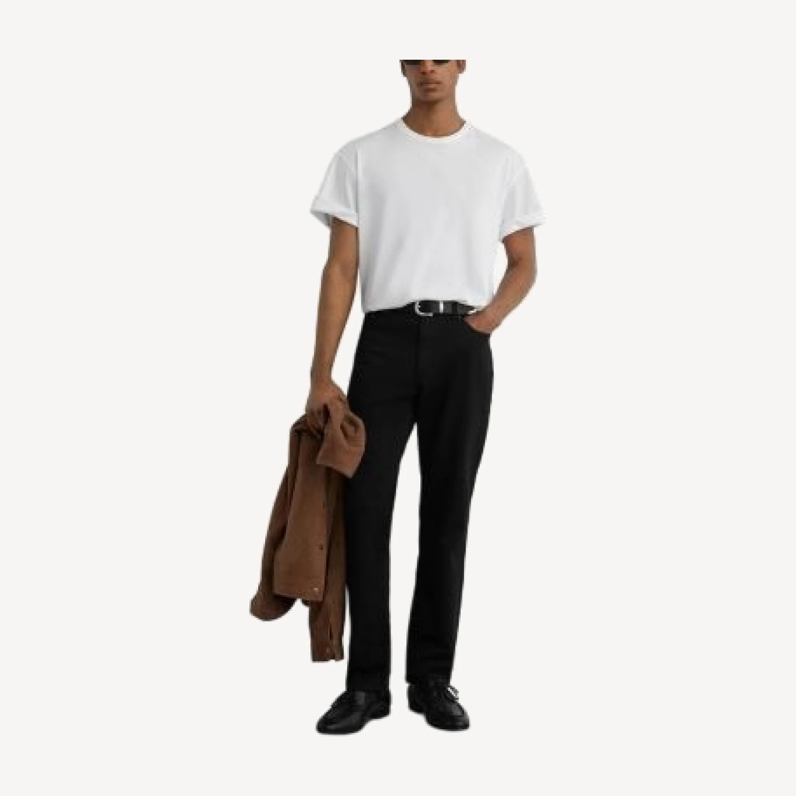 Reiss Bishopsgate Straight Fit 31.5 Jeans in Solid Black