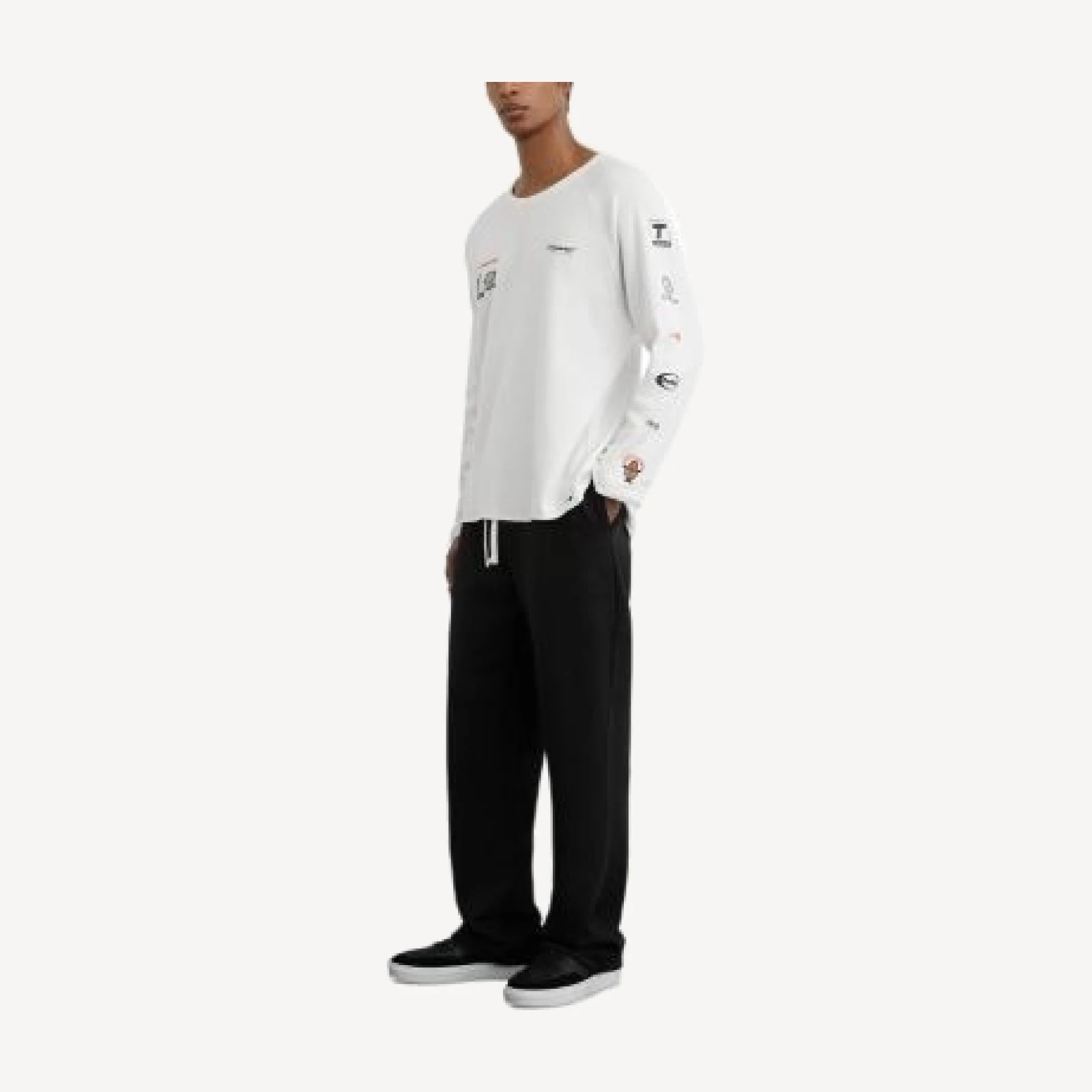 Reiss McLaren Unisex Logo Textured Waffle Sweatshirt