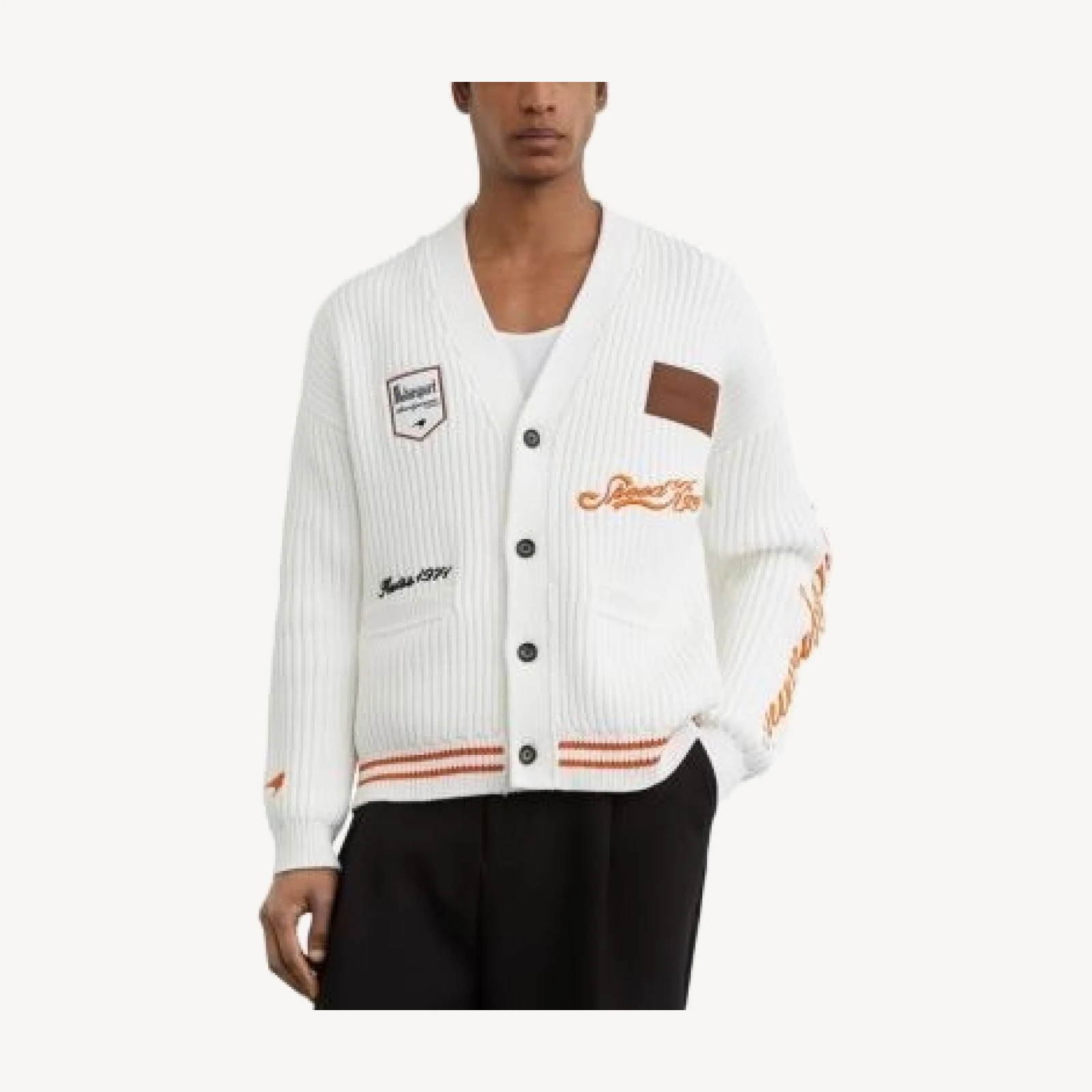 Reiss Halden McLaren Racing Cotton Blend V Neck Cardigan