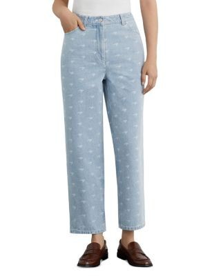 Reiss Clairo Speedmark Interest Denim Jeans in Soft Blue