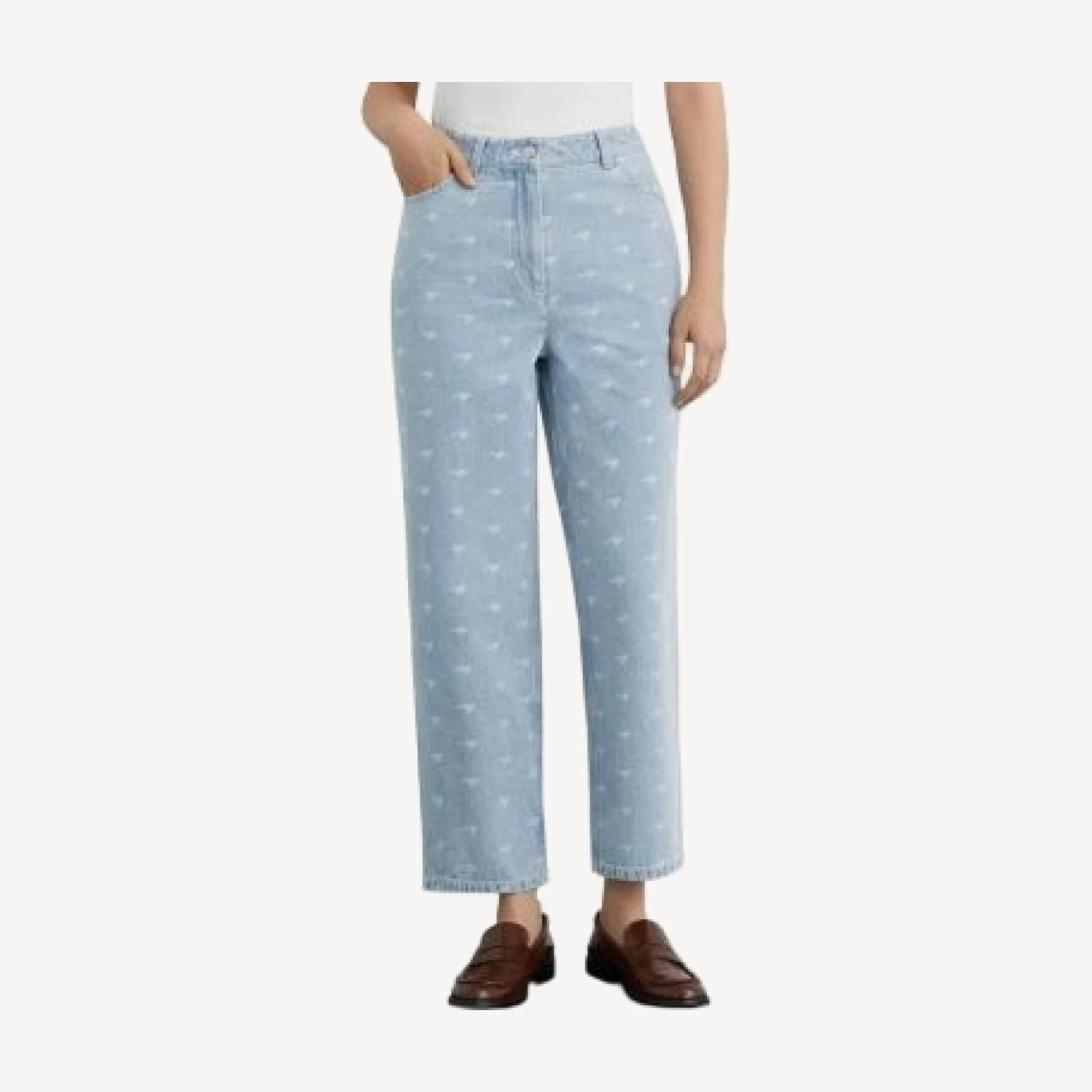 Reiss Clairo Speedmark Interest Denim Jeans in Soft Blue