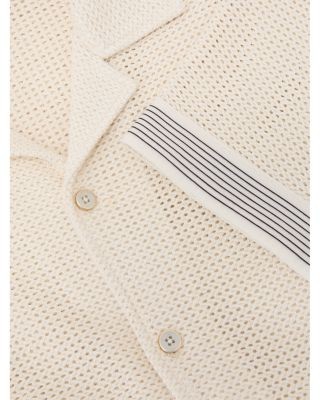 Reiss Aliso Short Sleeve Crochet Tape Cuban Shirt