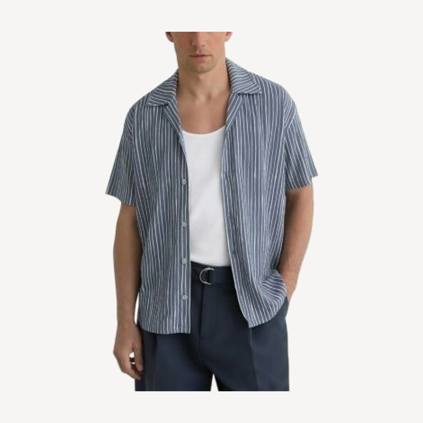 Reiss Max Short Sleeve Textured Stripe Shirt