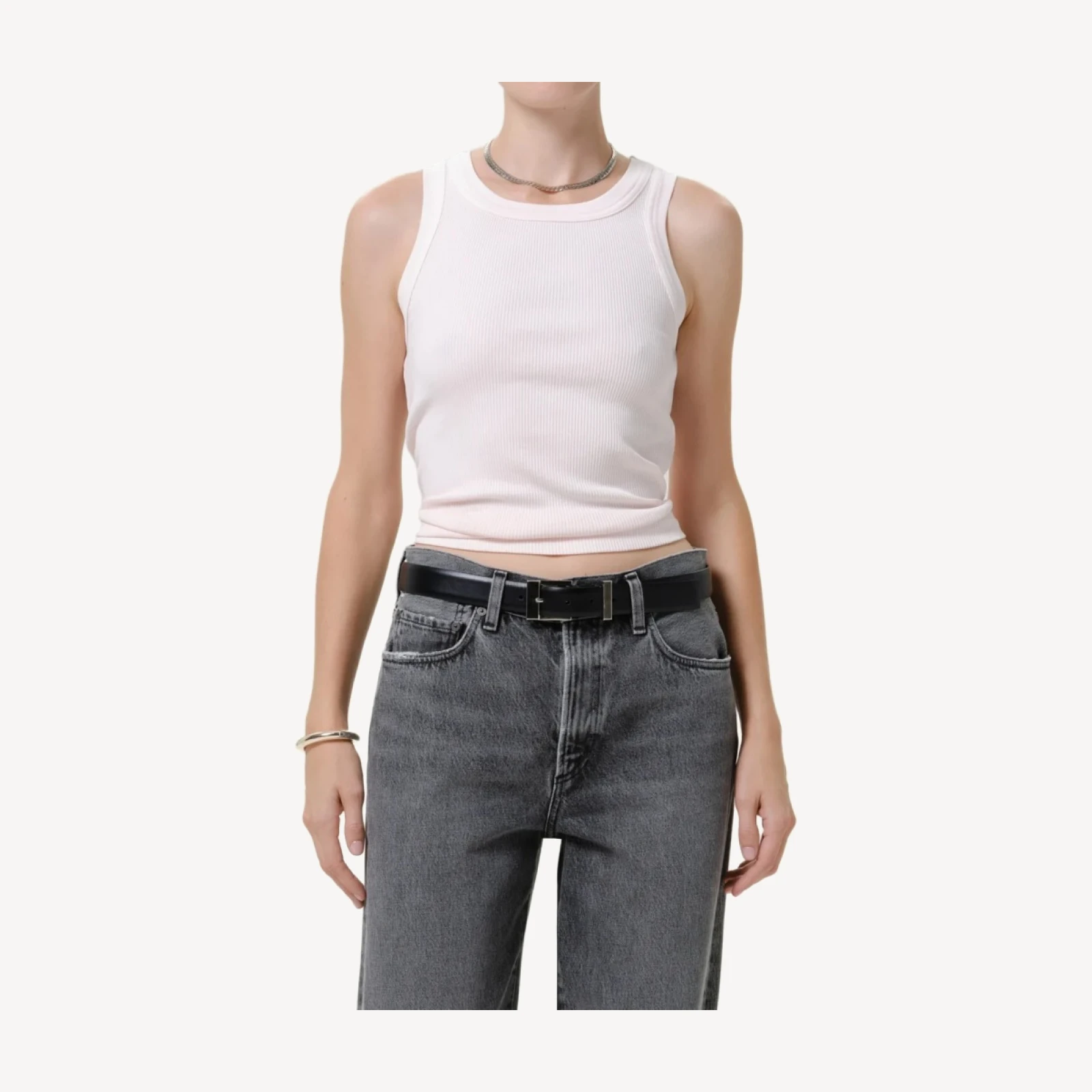 Isabel Rib Tank in Pink Peppercorn