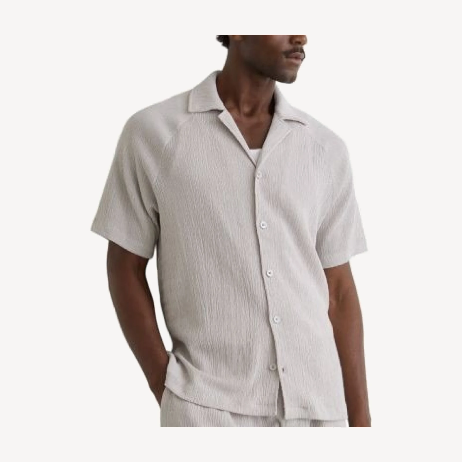 Reiss Knox Short Sleeve Textured Raglan Shirt