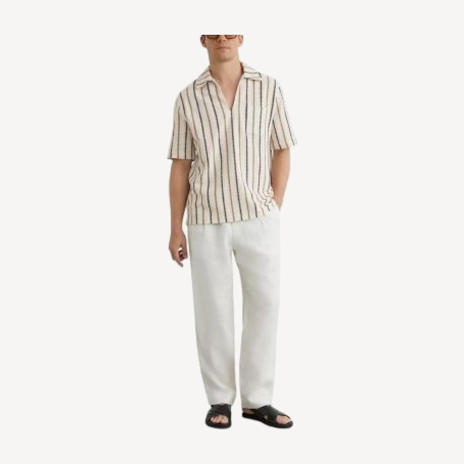 Reiss Chatham Stripe Crochet Polo Shirt