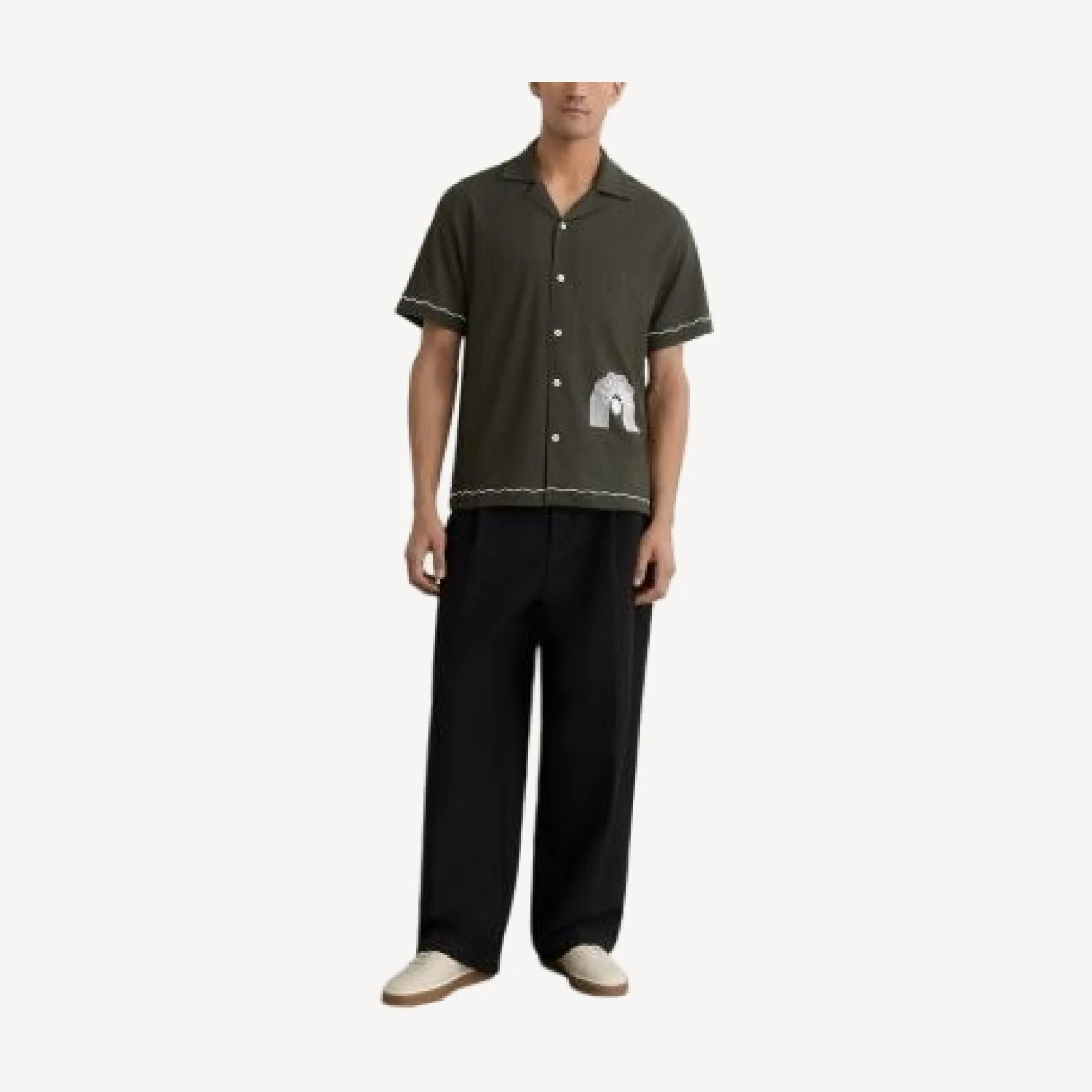 Reiss Solano Short Sleeve Textured Printed Shirt