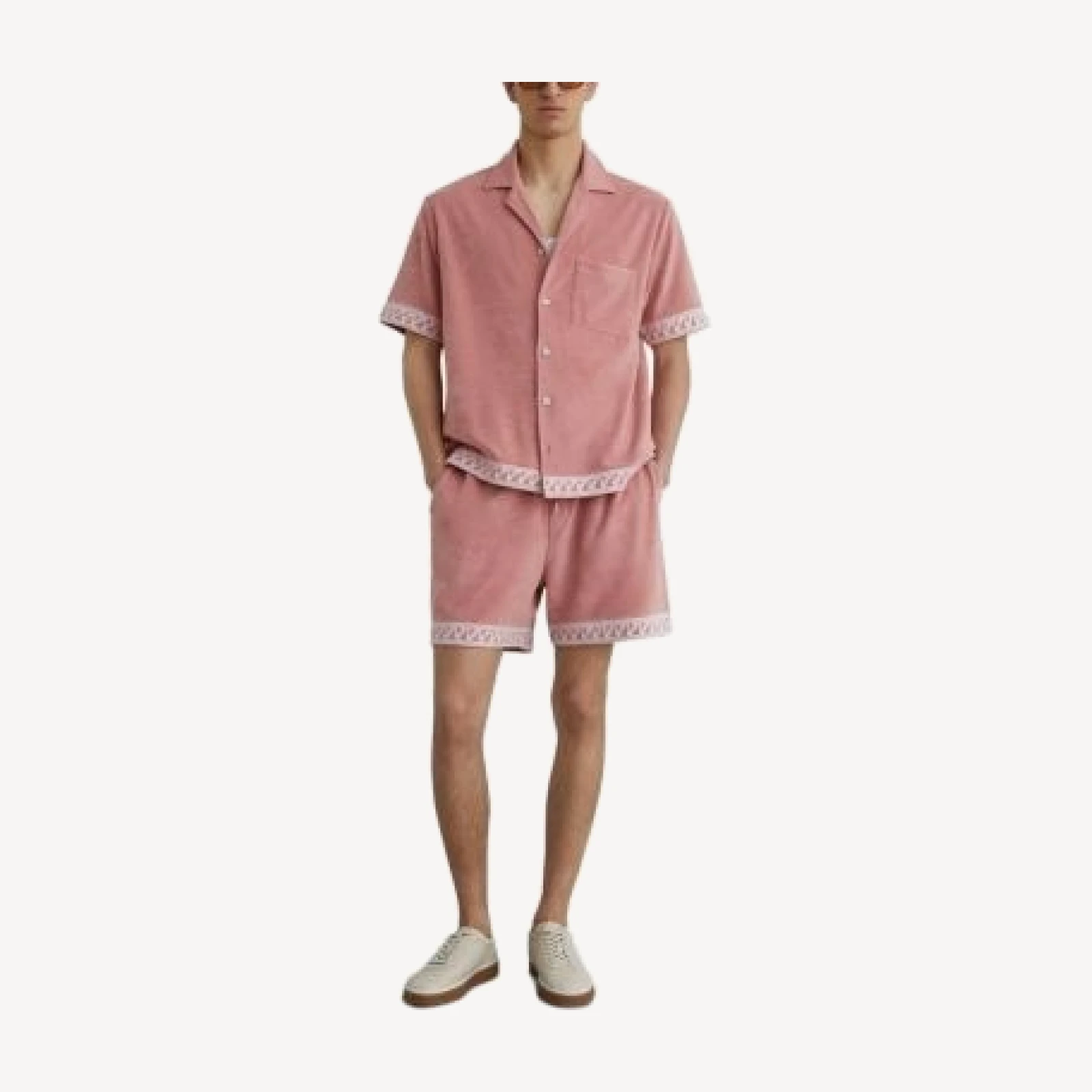 Reiss Bleecker Embroidered Toweling Shirt