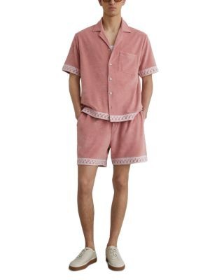 Reiss Bleecker Embroidered Toweling Shirt