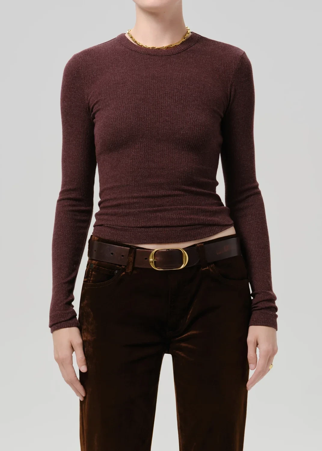 Bina Crewneck in Heather Mahogany