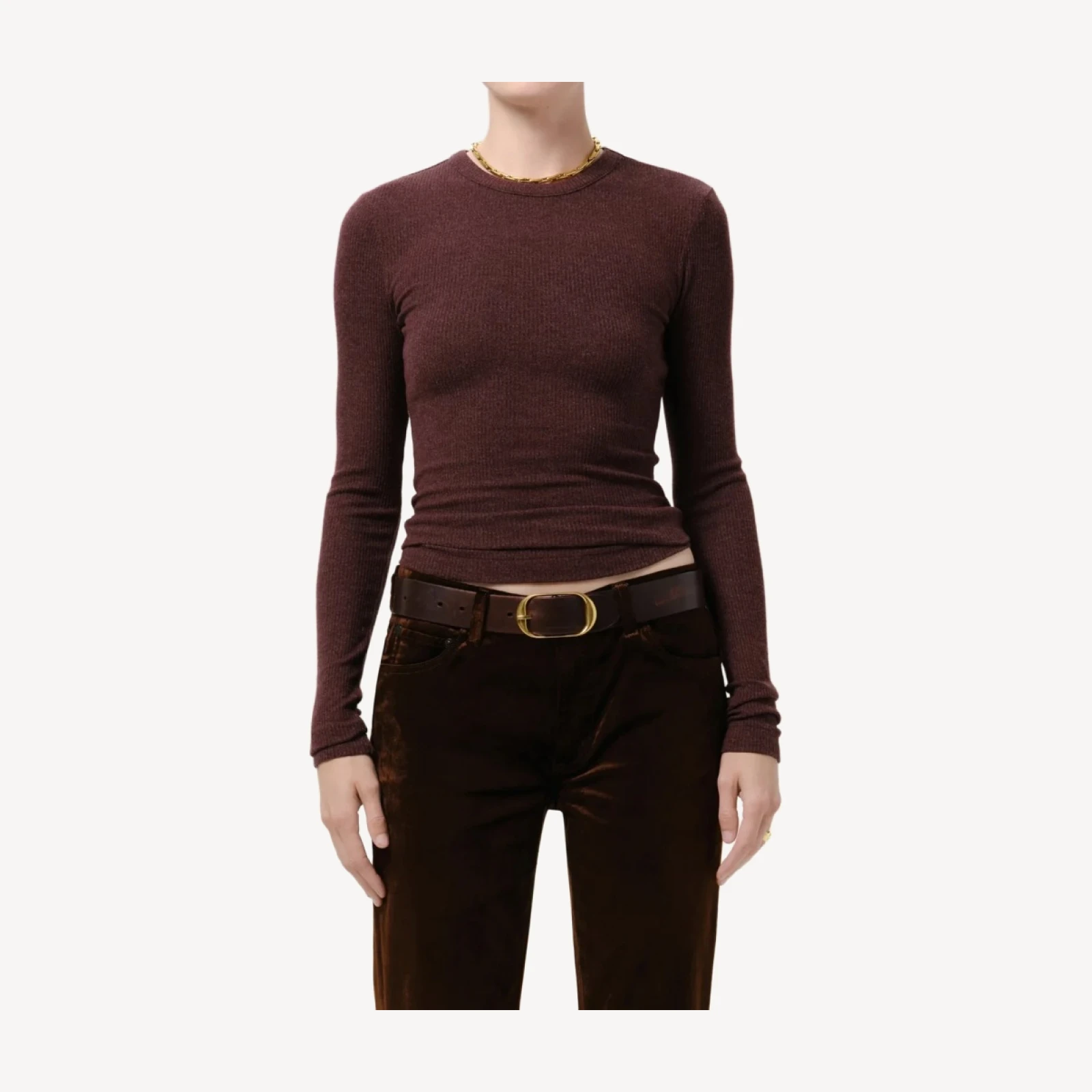 Bina Crewneck in Heather Mahogany