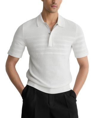 Reiss Falklands Slim Fit Concealed Half Zip Polo Shirt