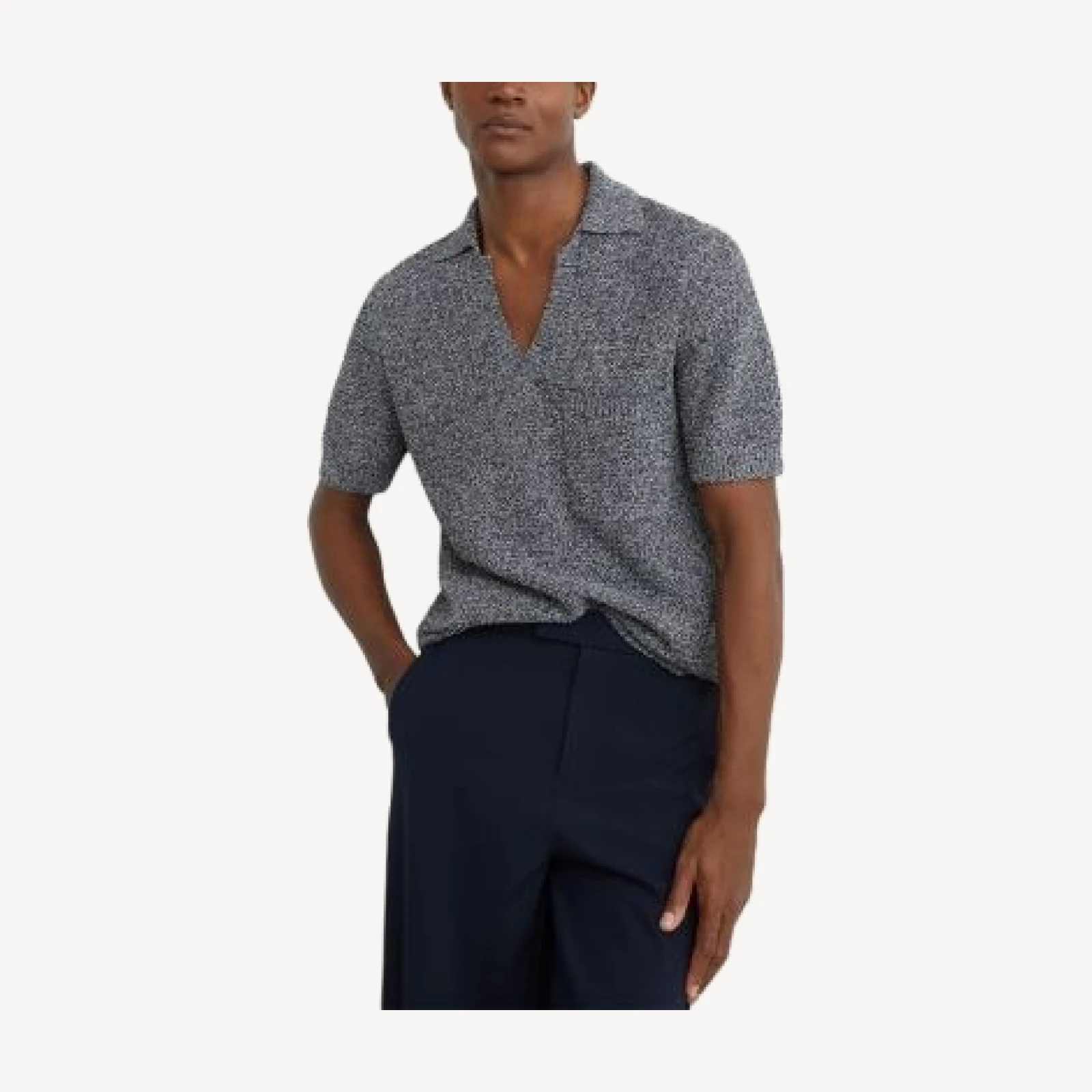 Reiss Owen Open Collar Speck Polo Shirt