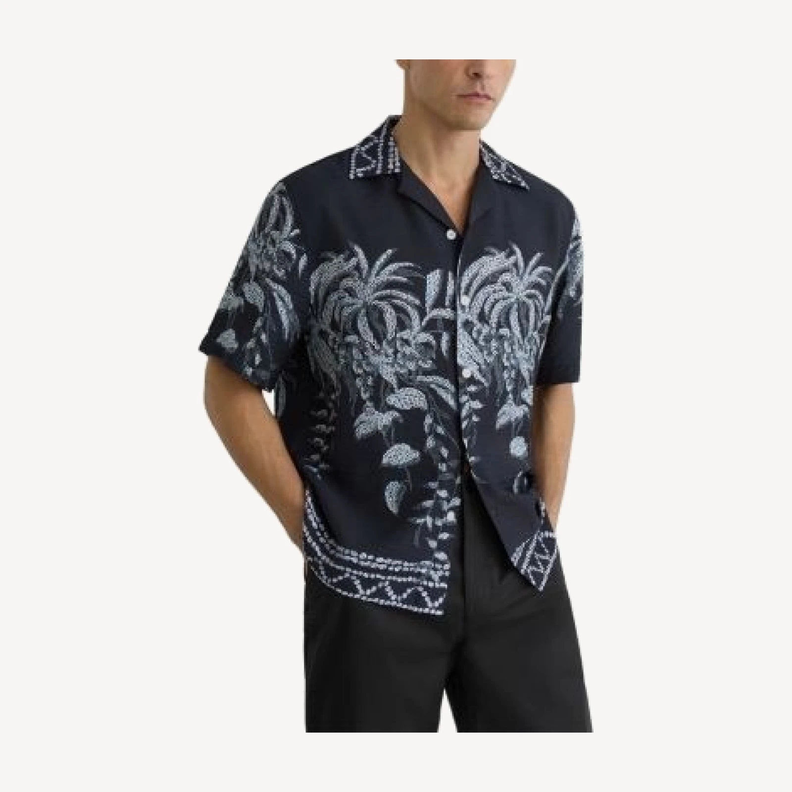 Reiss Camino Palm Print Shirt