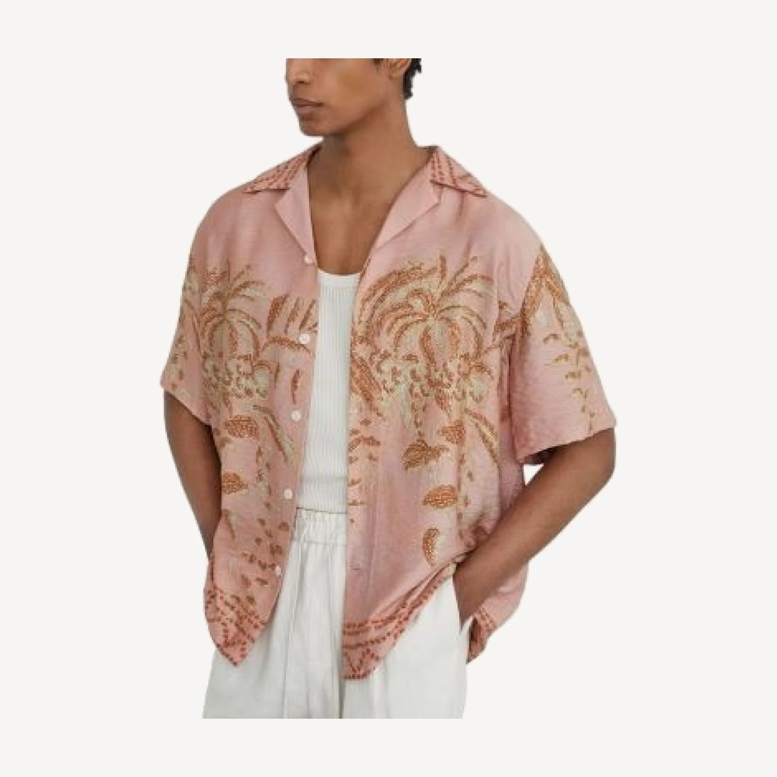 Reiss Camino Short Sleeve Pam Print Landscape Shirt