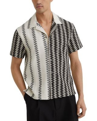 Reiss Zig Zag Crochet Shirt