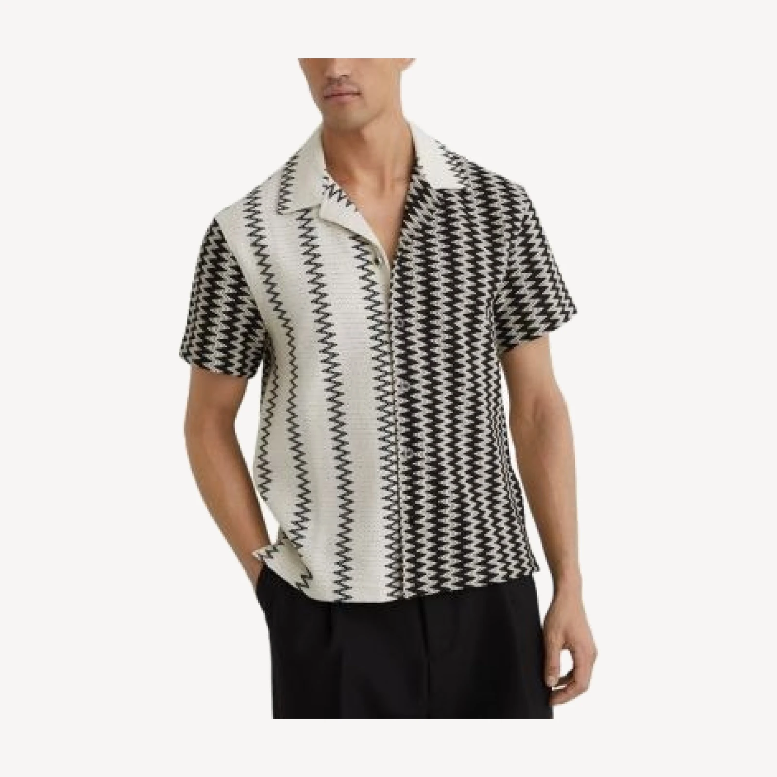 Reiss Zig Zag Crochet Shirt