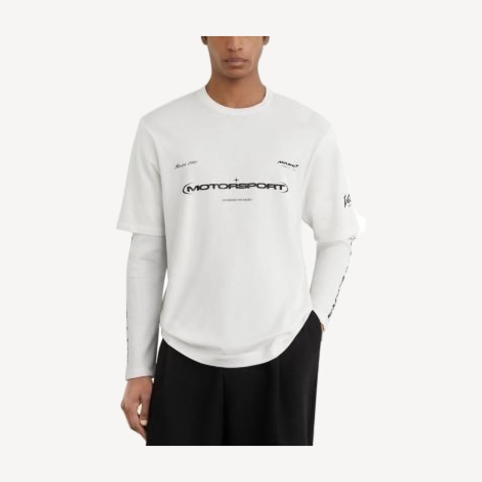Reiss x McLaren Unisex Rovik Double Layer Long Sleeve T Shirt