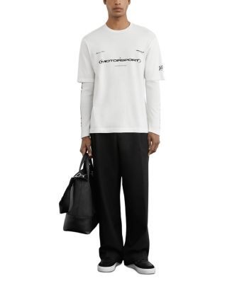 Reiss x McLaren Unisex Rovik Double Layer Long Sleeve T Shirt