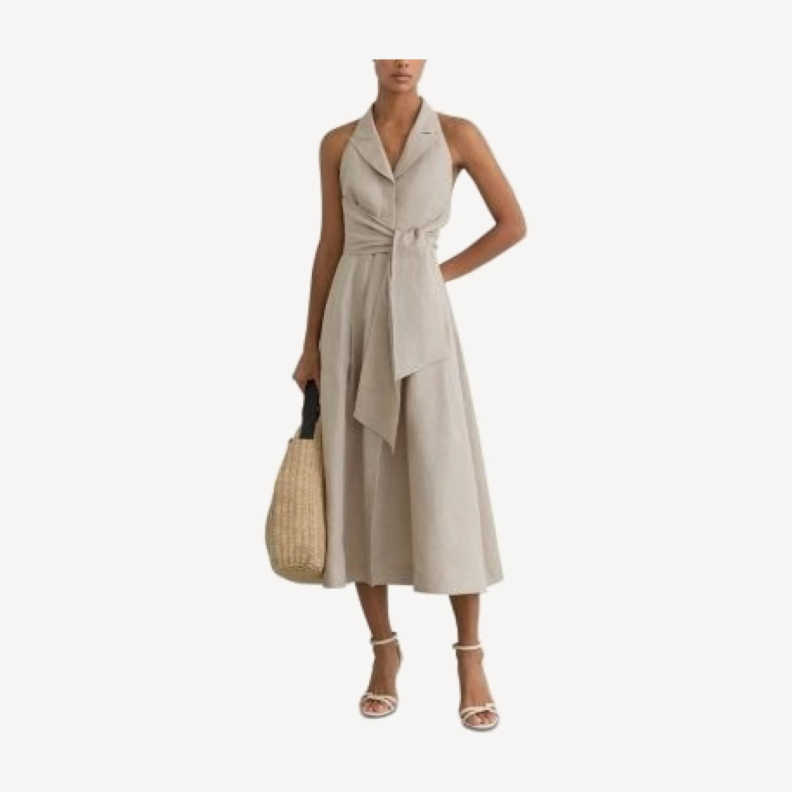 Reiss Petite Tara Linen Midi Dress