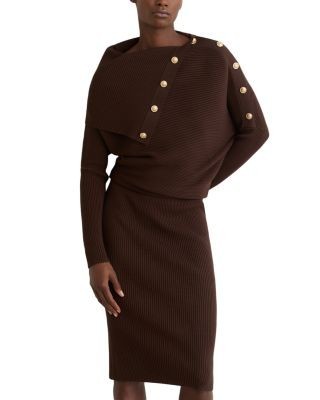 Reiss Leana Draped Knit Bodycon Dress