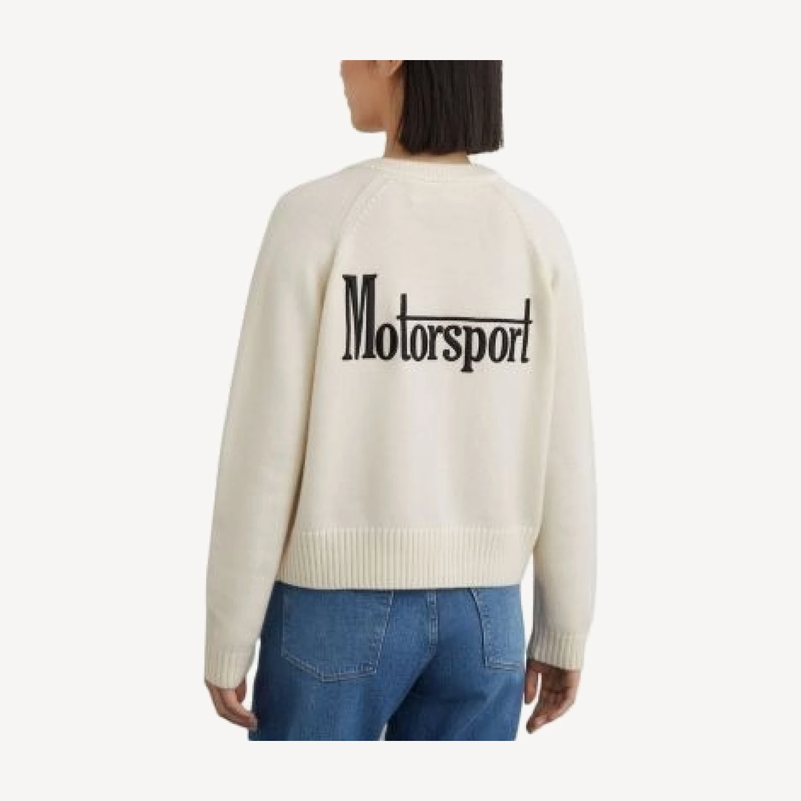 Reiss Louise Long Sleeved Merino Wool Cropped Crewneck Cardigan