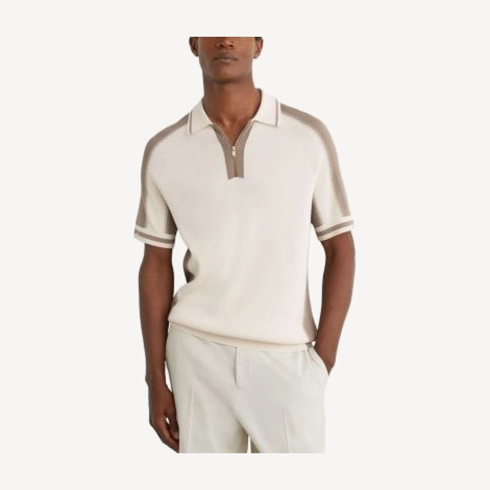 Reiss Elmers Half Zip Knit Polo Shirt