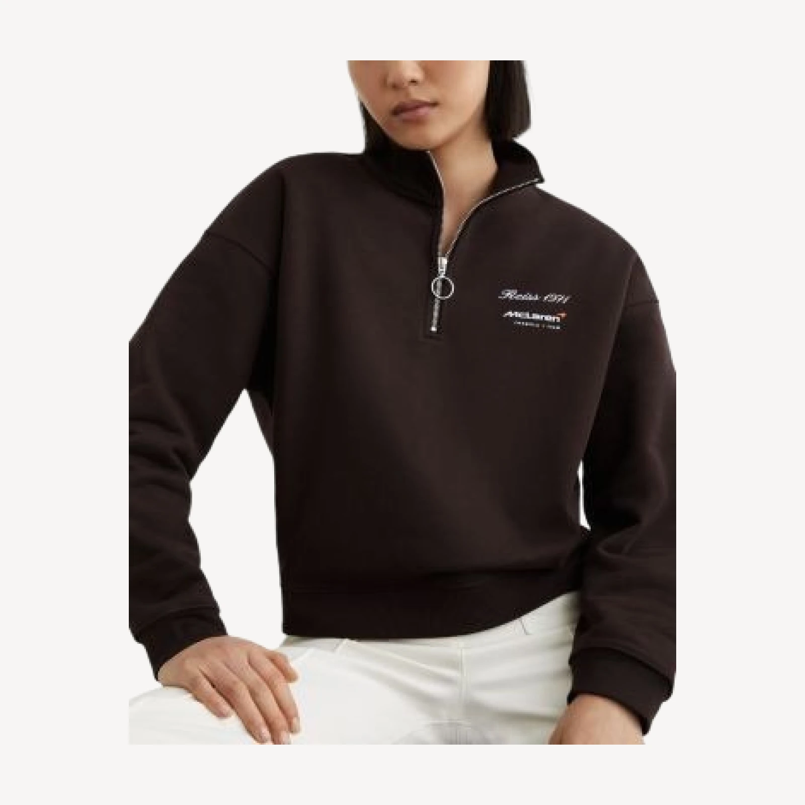 Reiss Sakura Long Sleeved McLaren Half Zip Sweatshirt
